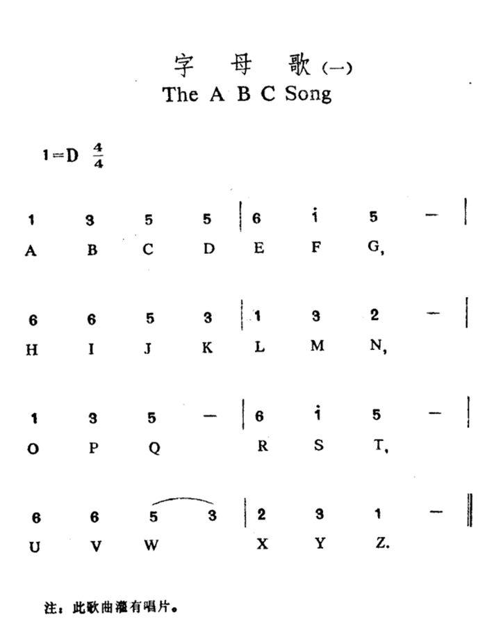 字母歌之（1）（中英文对照）图