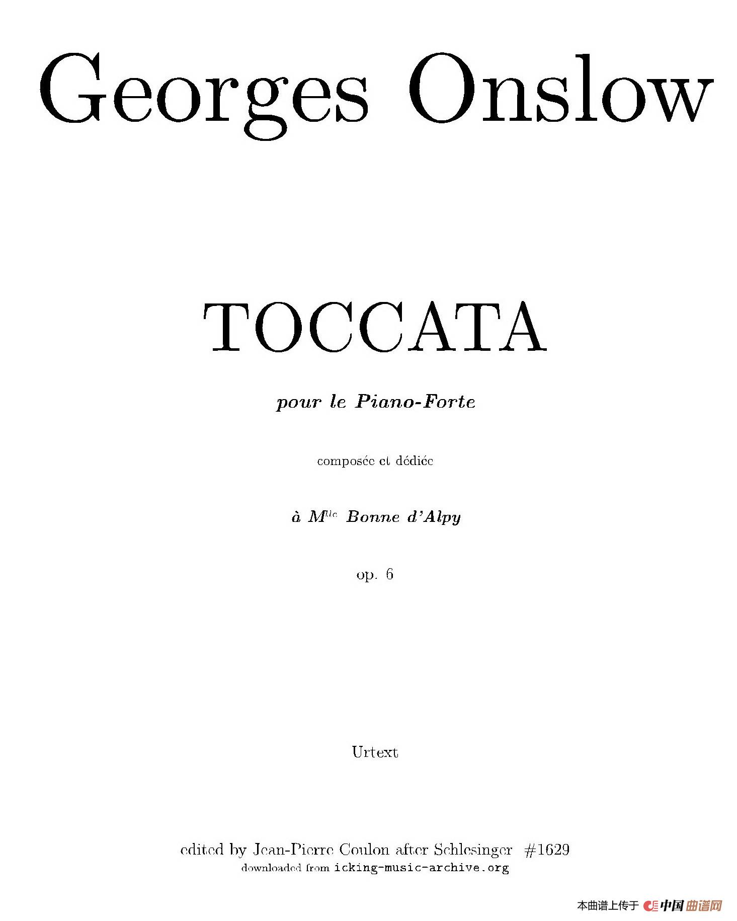 《Toccata in C Major Op.6》钢琴曲谱图分享