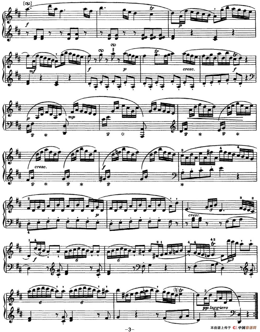 《海顿 钢琴奏鸣曲 Hob XVI 4 Divertimento D major》钢琴曲谱图分享