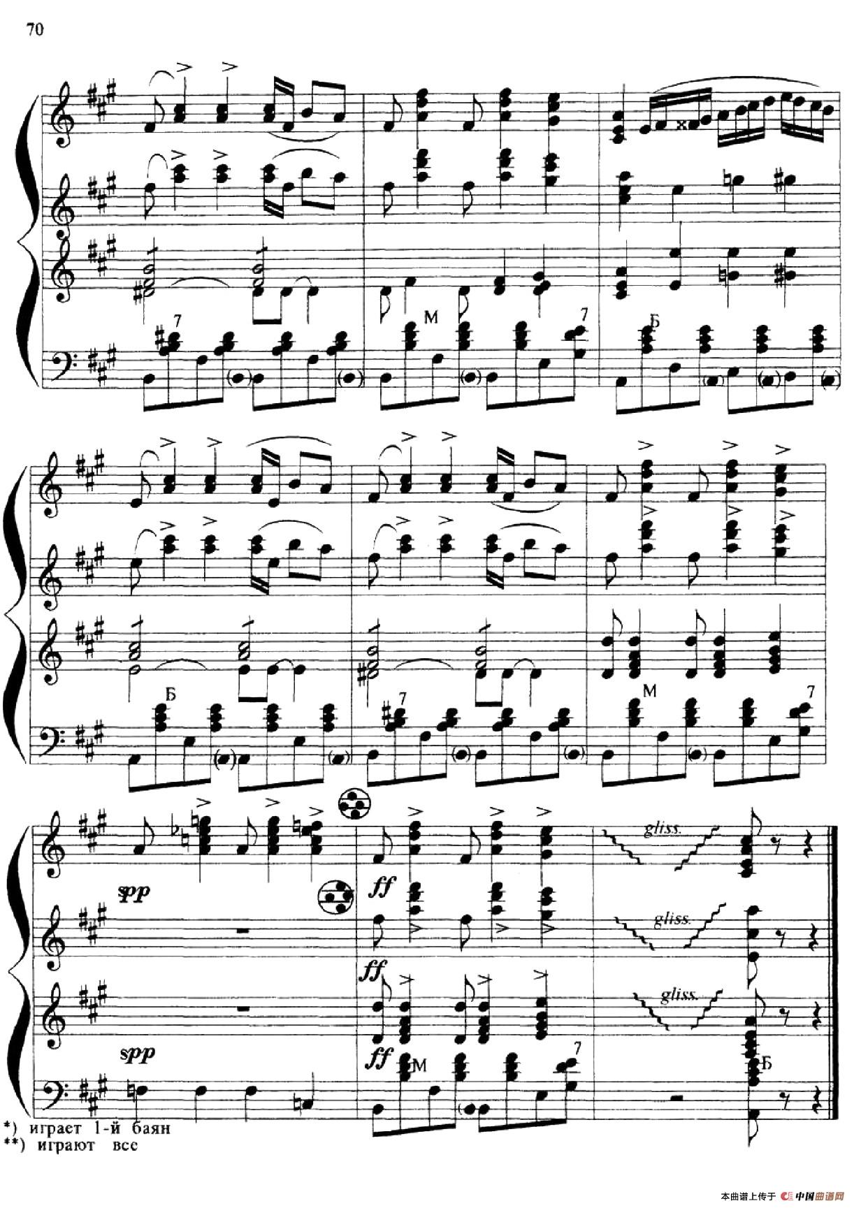 纪念奥尔洛夫斯基手风琴谱（线简谱对照、带指法版）