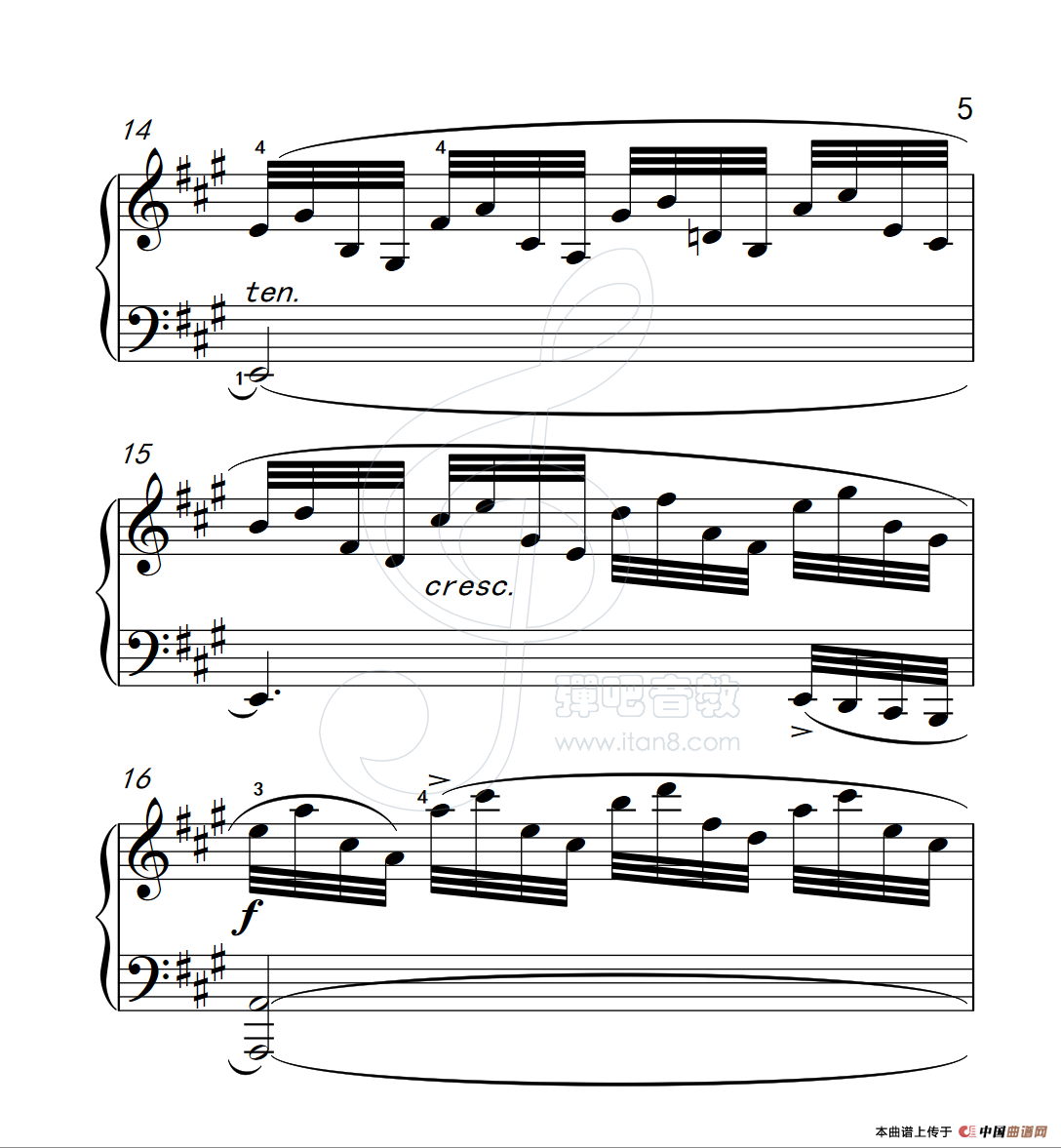 《练习曲 38》钢琴曲谱图分享