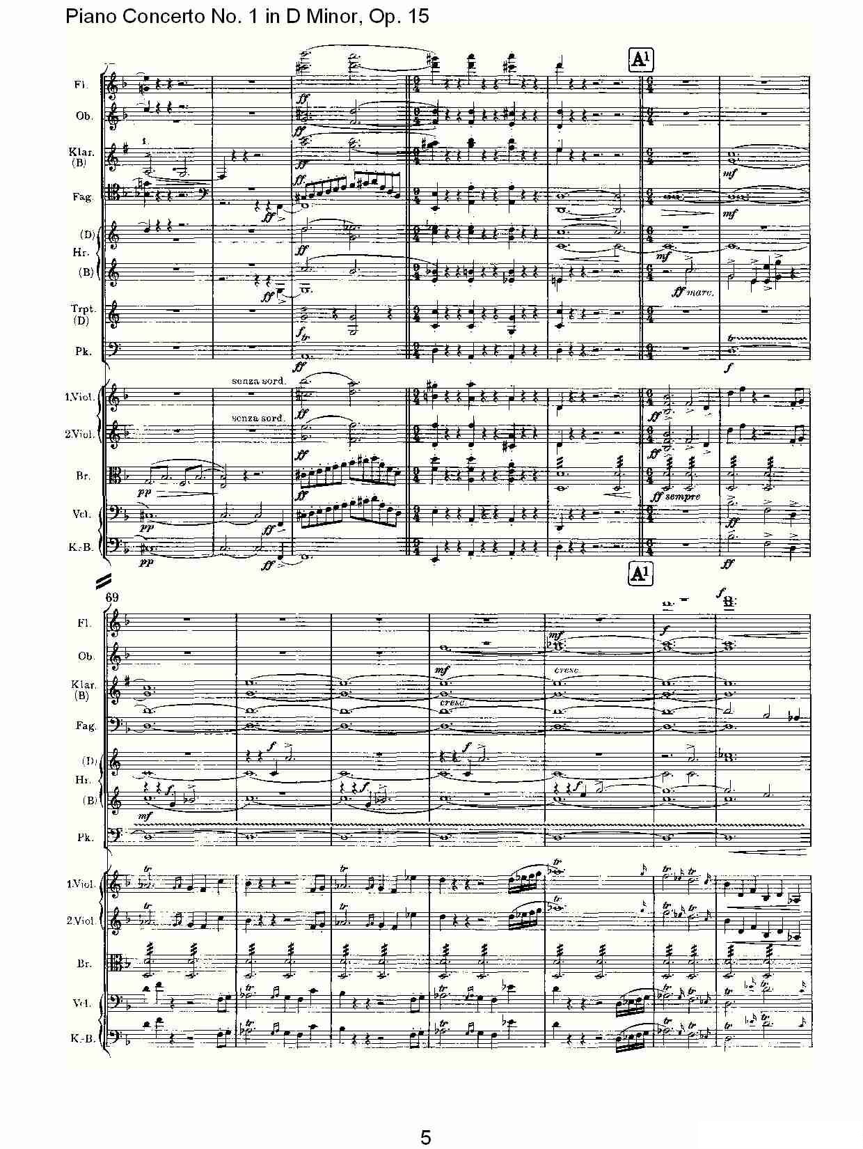 D小调钢琴第一协奏曲, Op.15第一乐章（一）五线谱图3