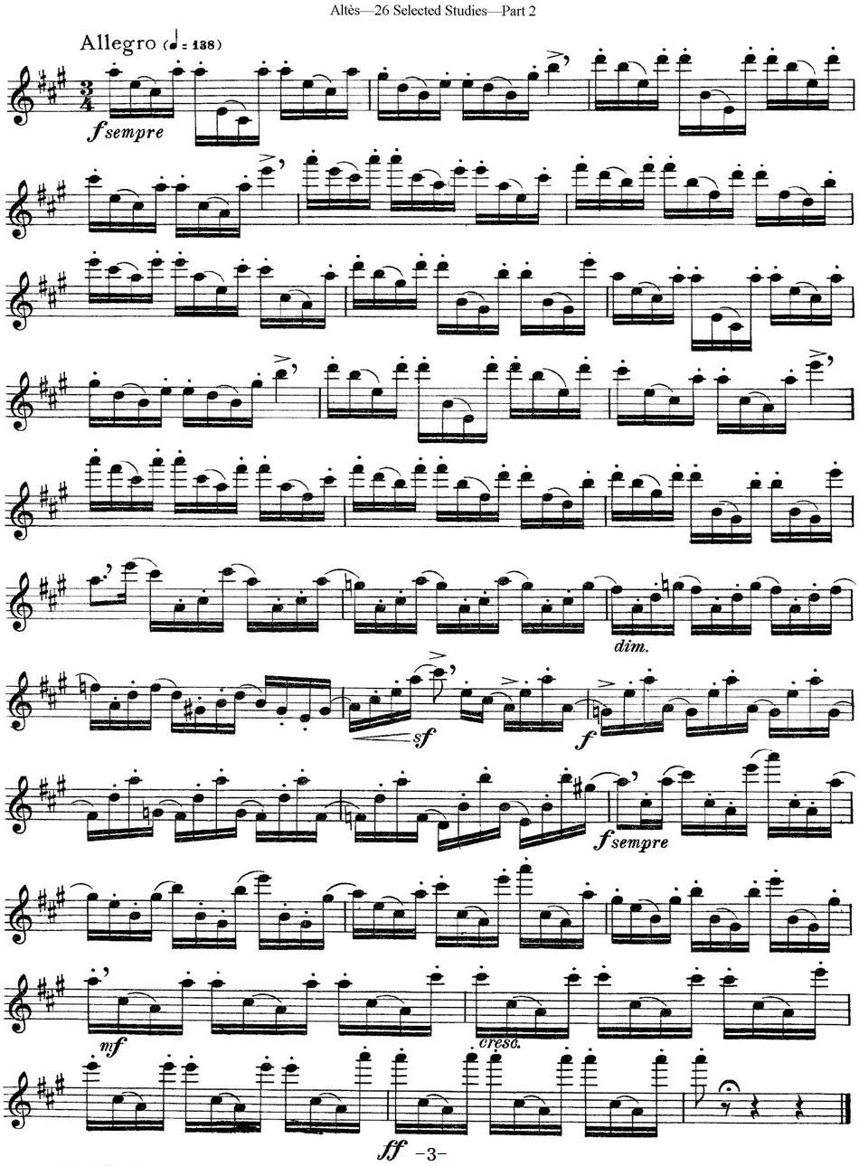 阿尔泰斯26首精选长笛练习曲（NO.18）长笛谱图2