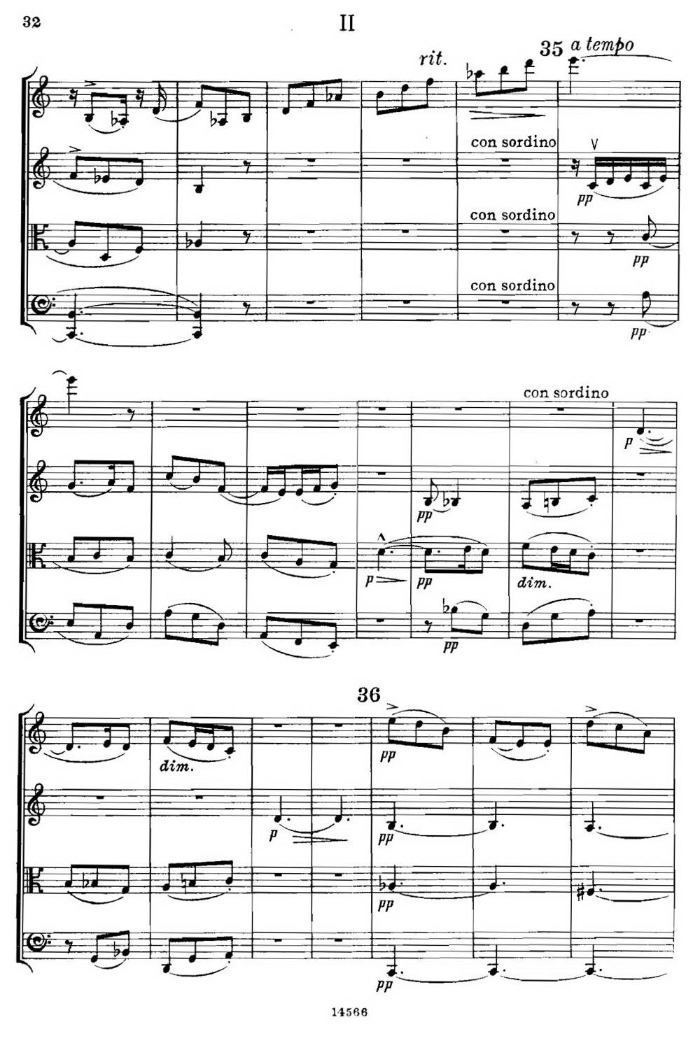 QUARTET Op.83（第二部分）（弦乐四重奏）提琴谱图8