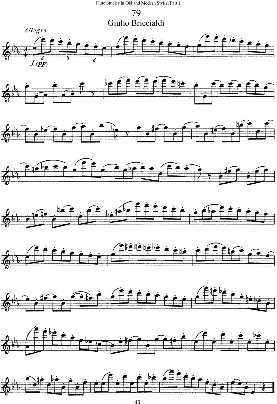 斯勒新老风格长笛练习重奏曲（第一部分）（NO.79）长笛谱图