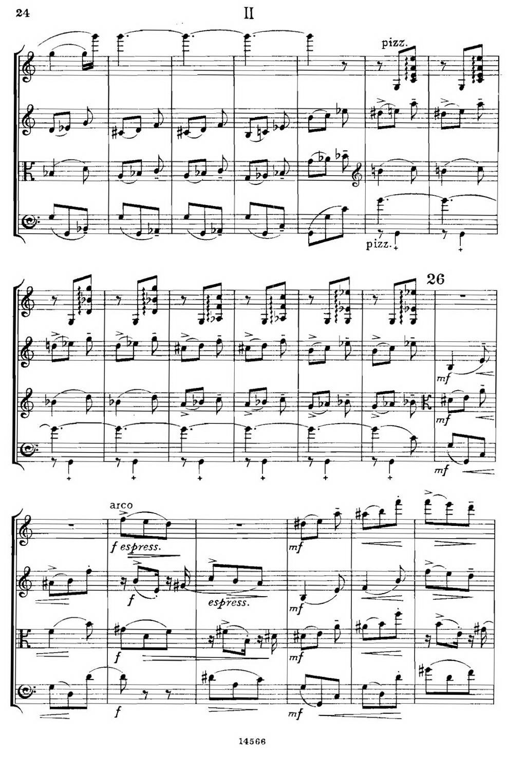 QUARTET Op.83（第二部分）（弦乐四重奏）提琴谱图4