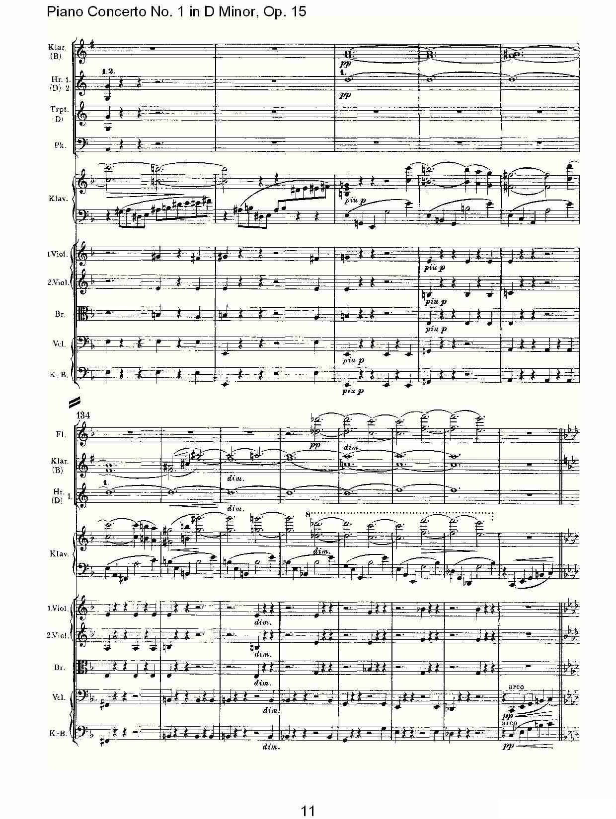 D小调钢琴第一协奏曲, Op.15第一乐章（一）五线谱图6