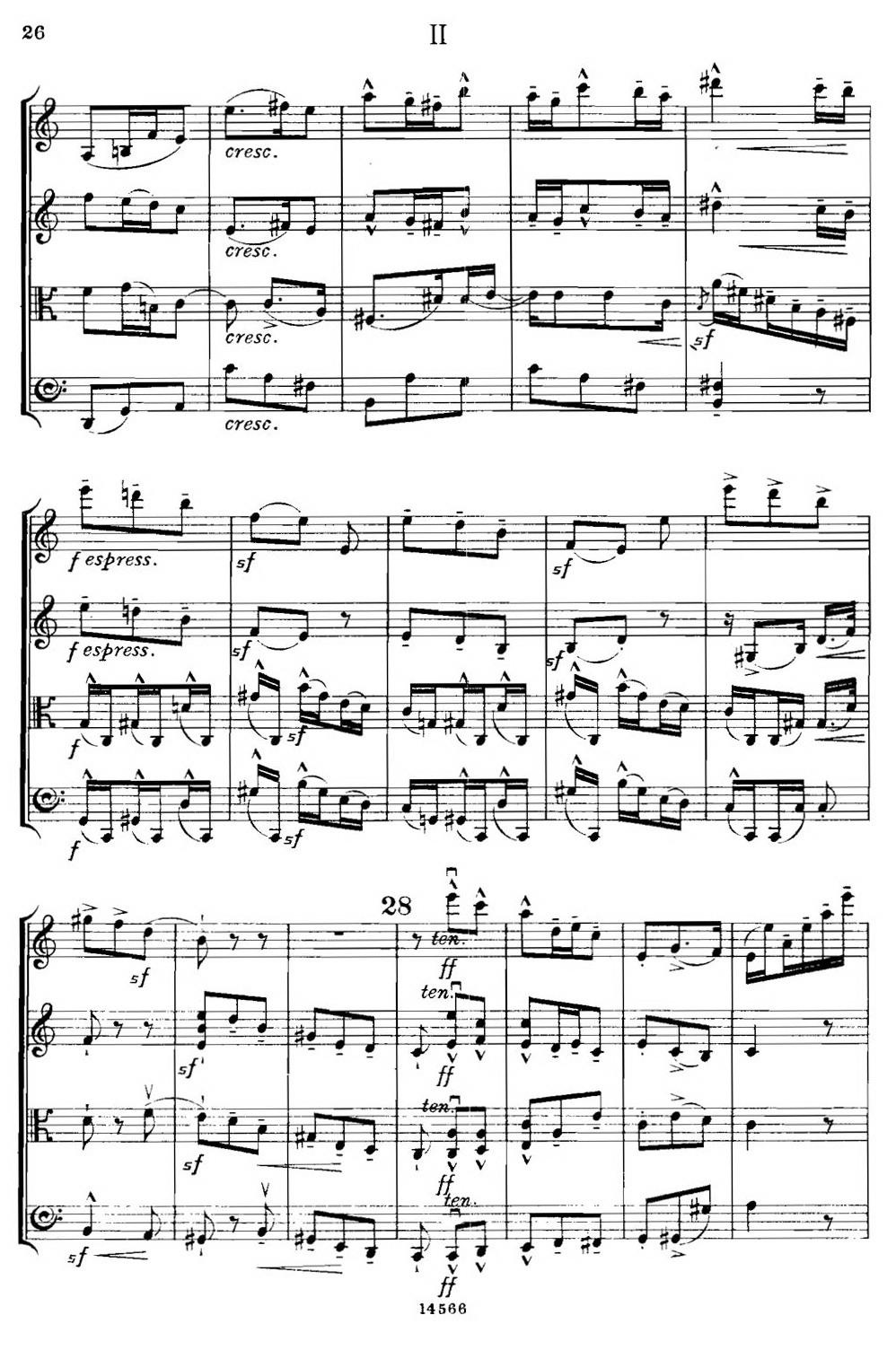 QUARTET Op.83（第二部分）（弦乐四重奏）提琴谱图5
