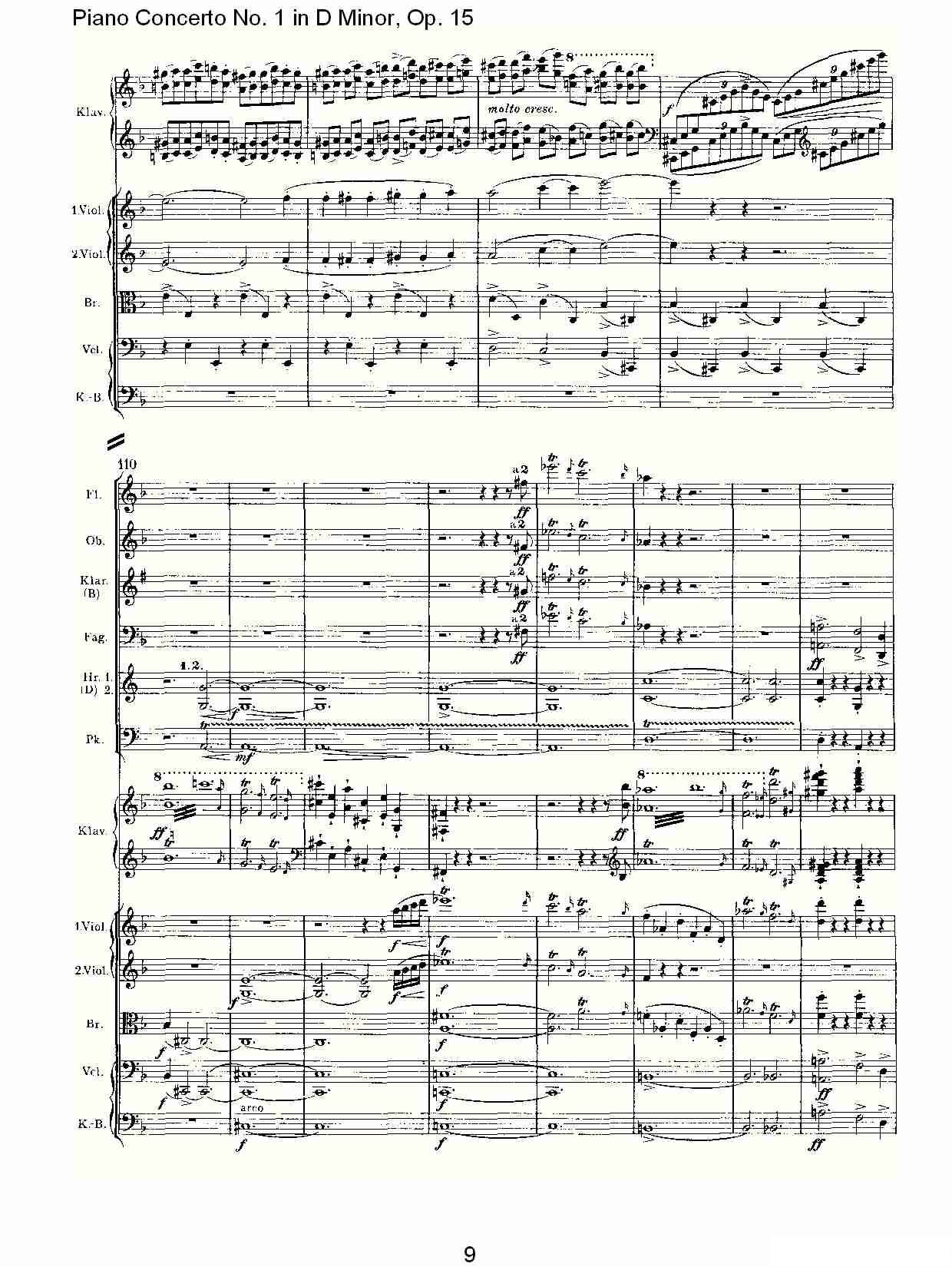 D小调钢琴第一协奏曲, Op.15第一乐章（一）五线谱图5