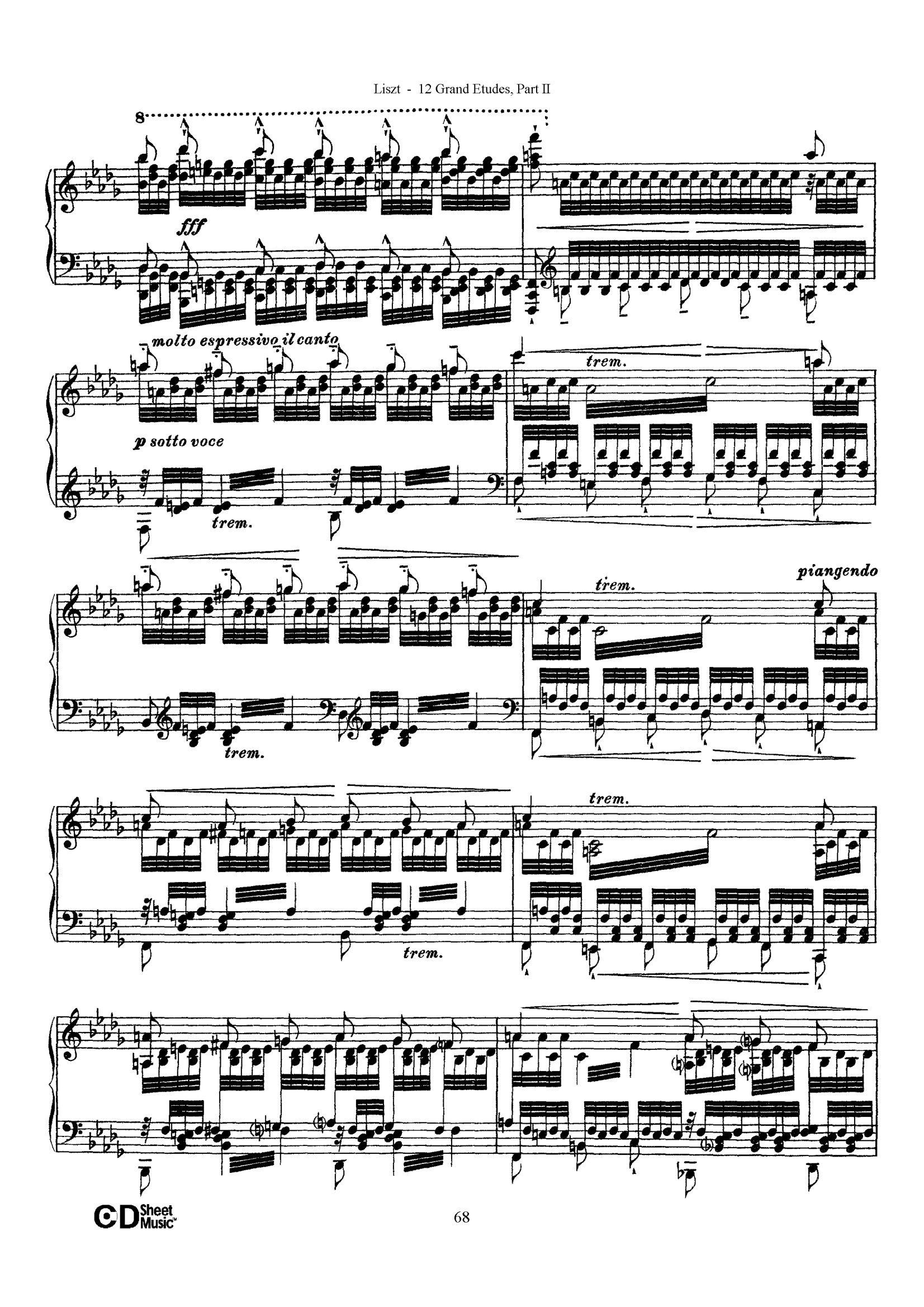 12 Grand Etudes S.137（12首华丽的练习曲·12）钢琴谱图4