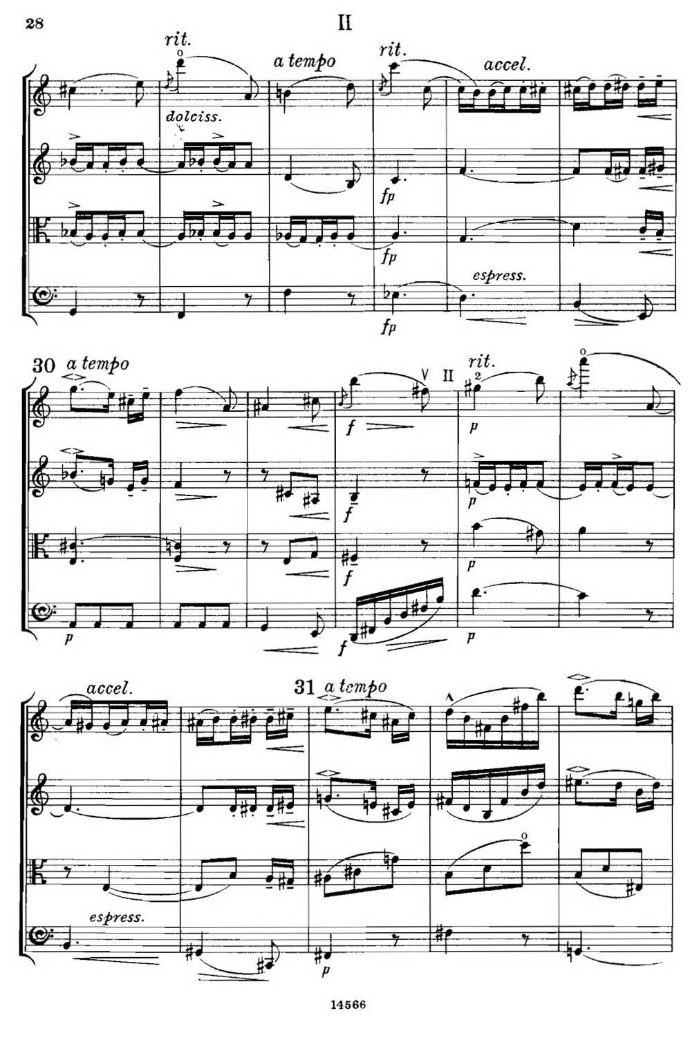 QUARTET Op.83（第二部分）（弦乐四重奏）提琴谱图6