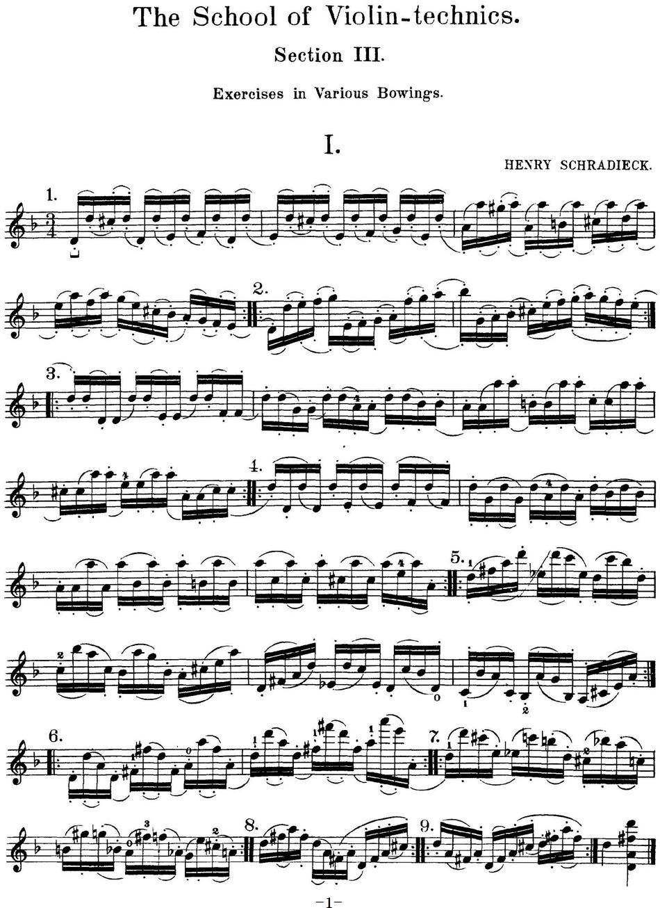 史拉迪克小提琴技术练习 第3册（Ⅰ）提琴谱图