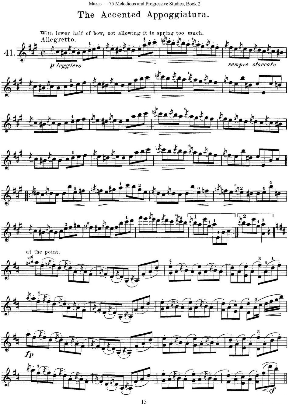 马扎斯小提琴练习曲 Op.36 第二册 华丽练习曲（41）提琴谱图