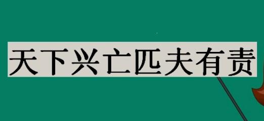 天下兴亡匹夫有责是谁说的？（这句话的意思是什么）