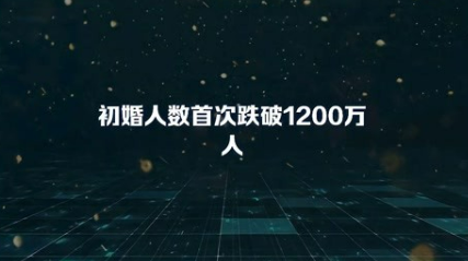 初婚人数首次跌破1200万人