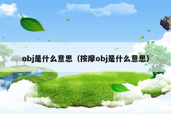 网名obj是什么意思