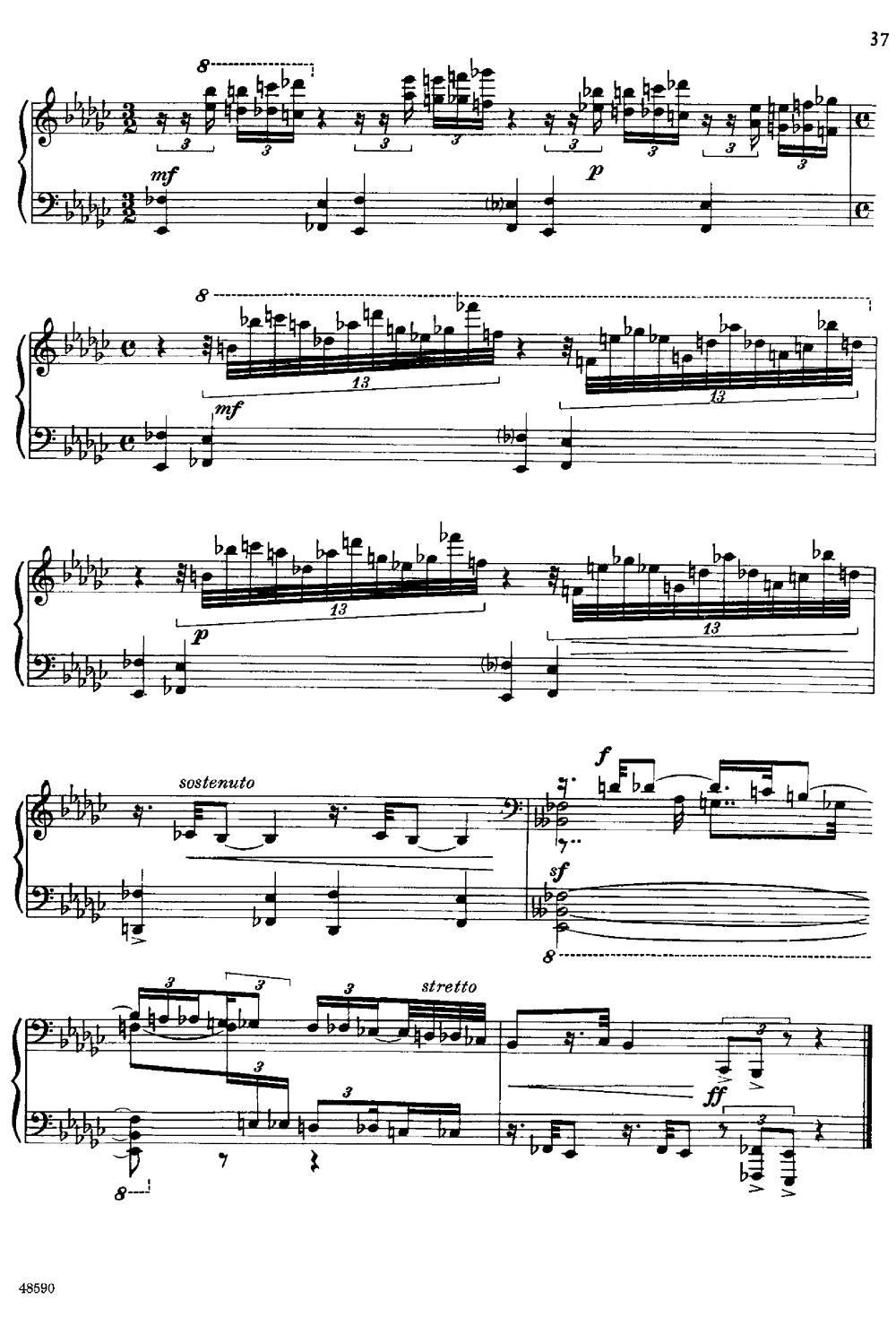 《降e小调钢琴奏鸣曲 Op.26 v.1》钢琴曲谱图分享