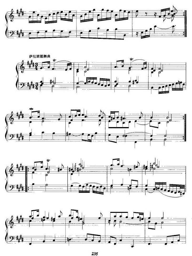 第六法国组曲手风琴谱（线简谱对照、带指法版）