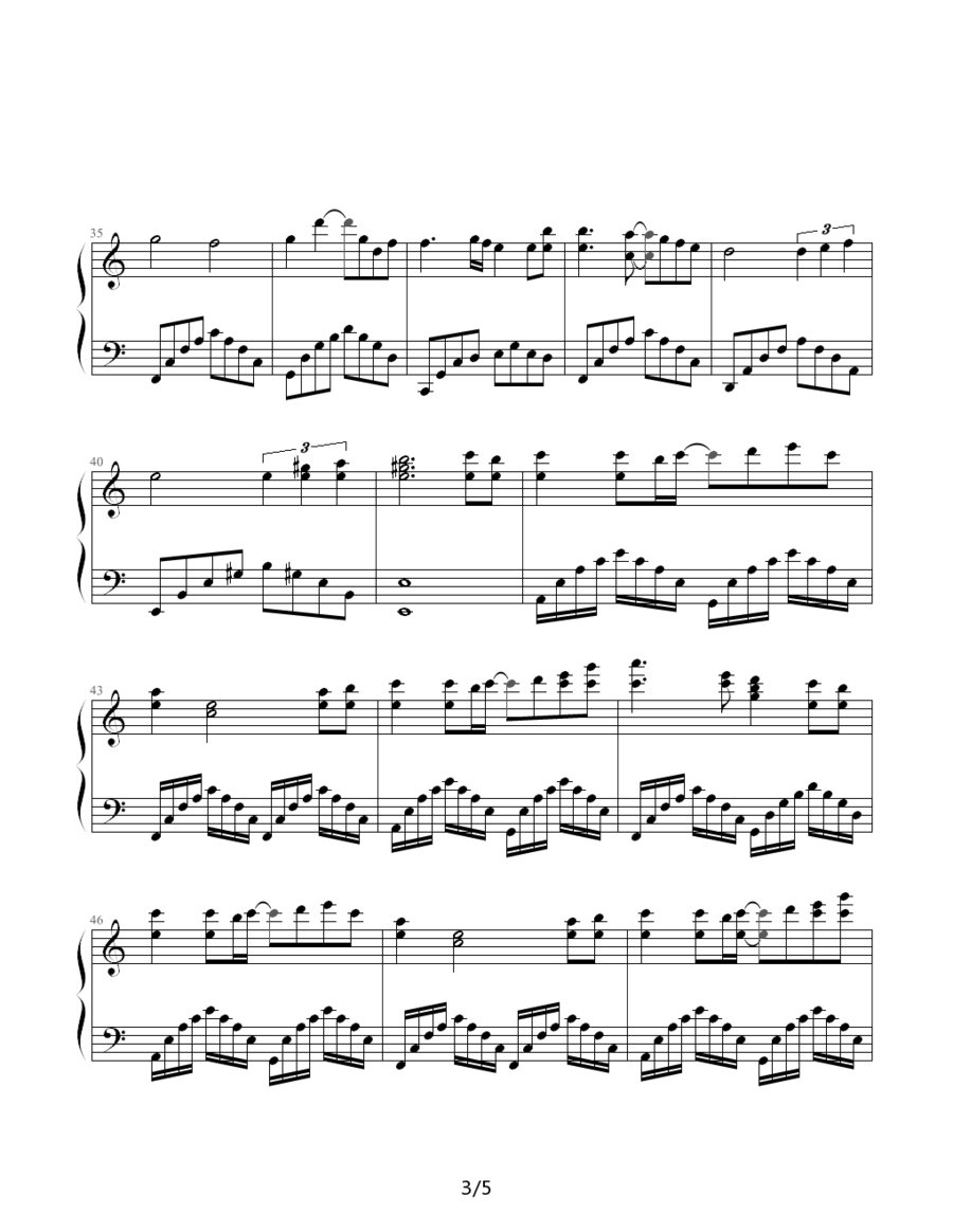 《秋日泪痕》钢琴曲谱图分享