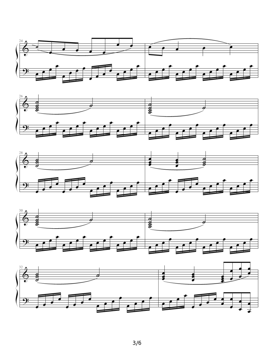《秋千》钢琴曲谱图分享