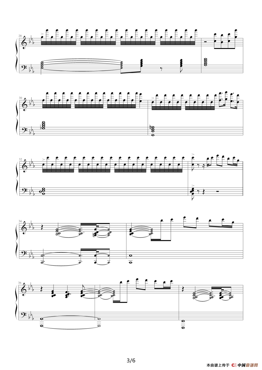 《夜莺》钢琴曲谱图分享