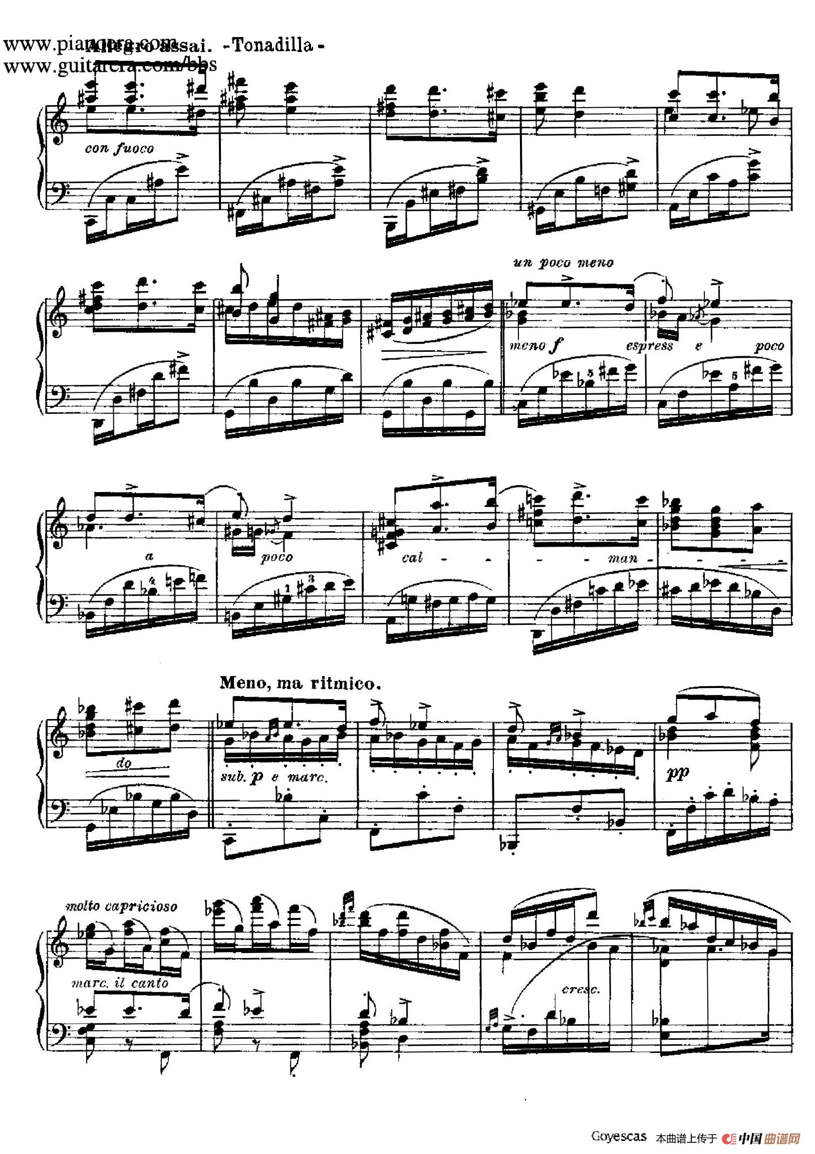 《Goyescas》钢琴曲谱图分享