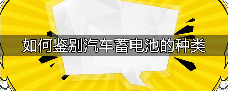 汽车蓄电池怎么看型号