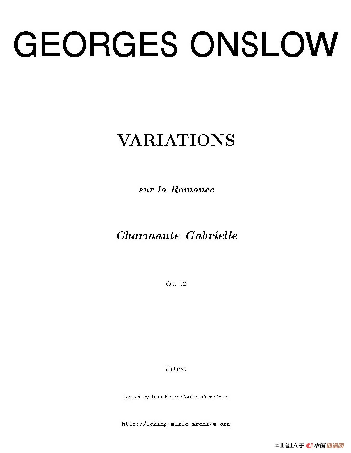 《Variations in E-flat Major Op.12》钢琴曲谱图分享