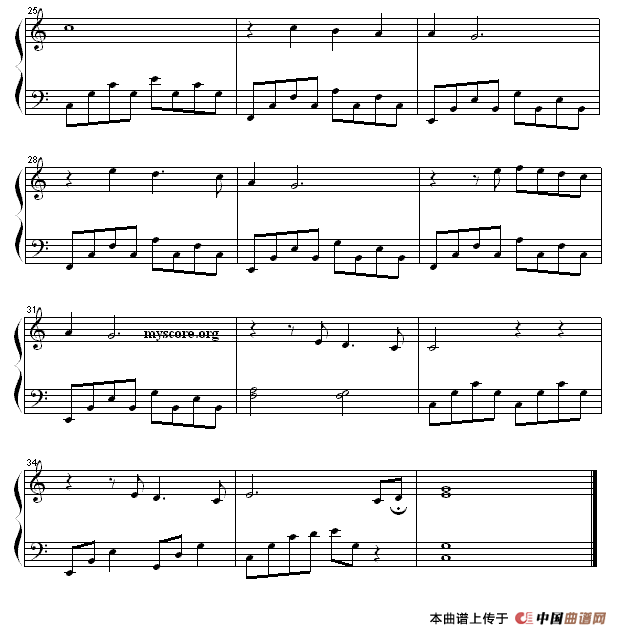 《往日情怀》钢琴曲谱图分享