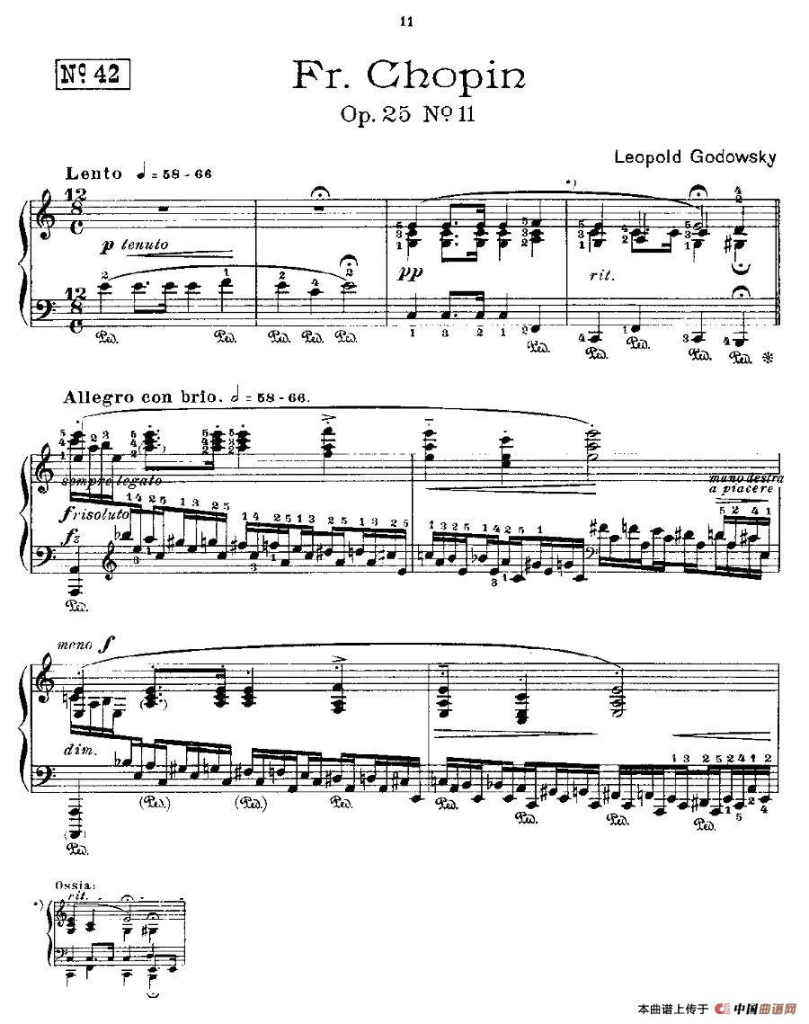 《肖邦《练习曲》Fr.Chopin Op.25 No11》钢琴曲谱图分享