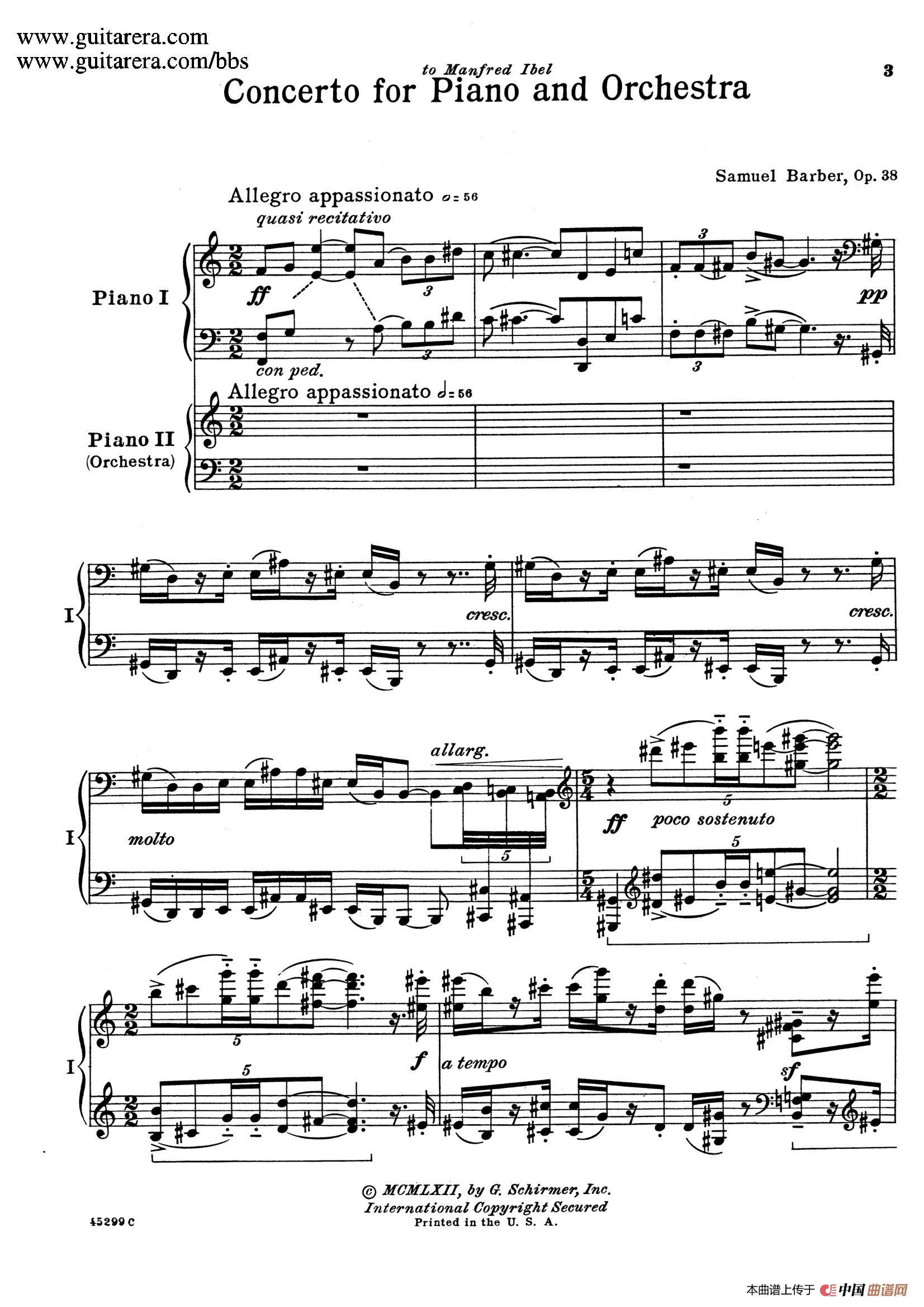 《Piano Concerto Op.38》钢琴曲谱图分享