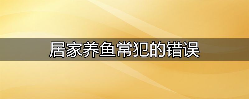 家居养鱼注意事项