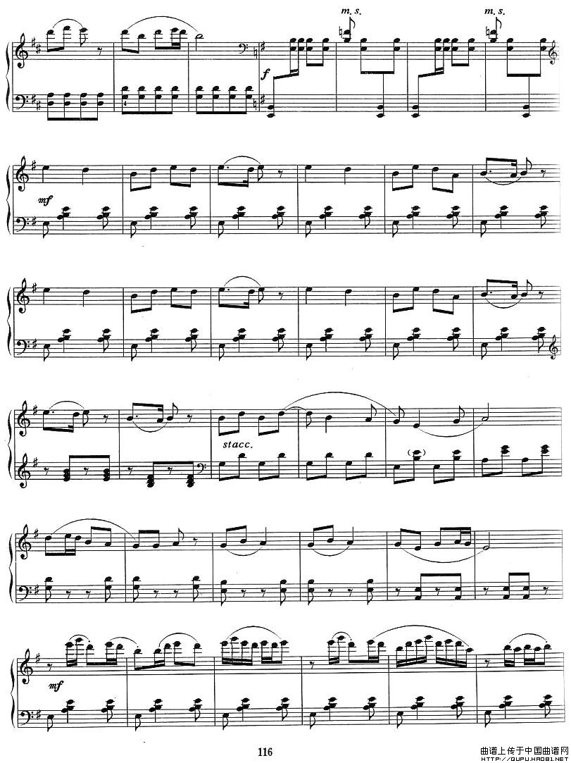 《采茶扑蝶》钢琴曲谱图分享