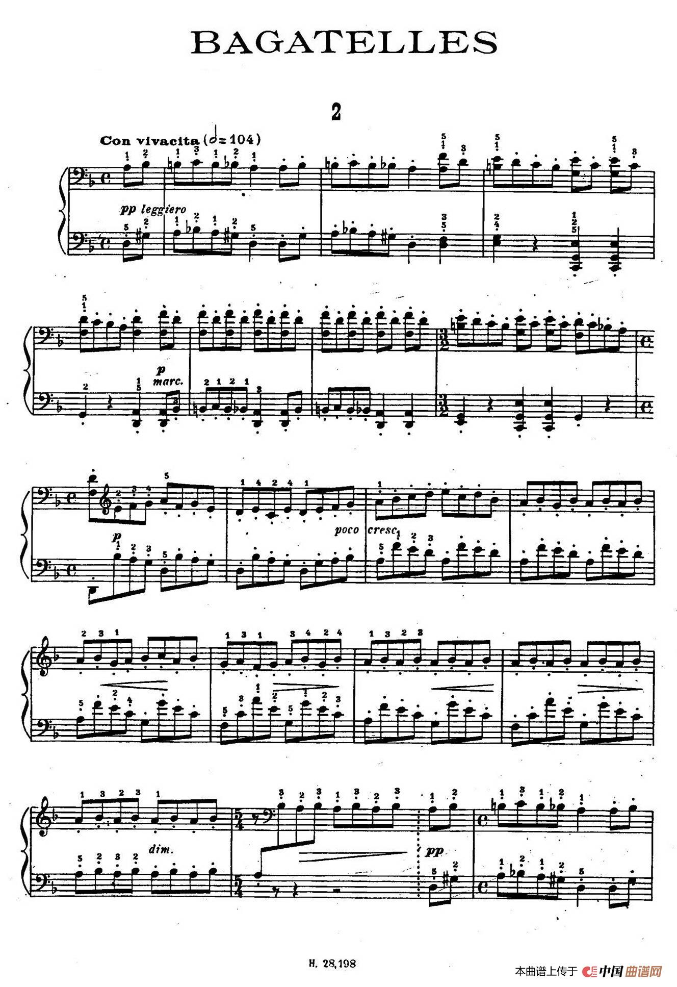 《Ten Bagatelles Op.5》钢琴曲谱图分享