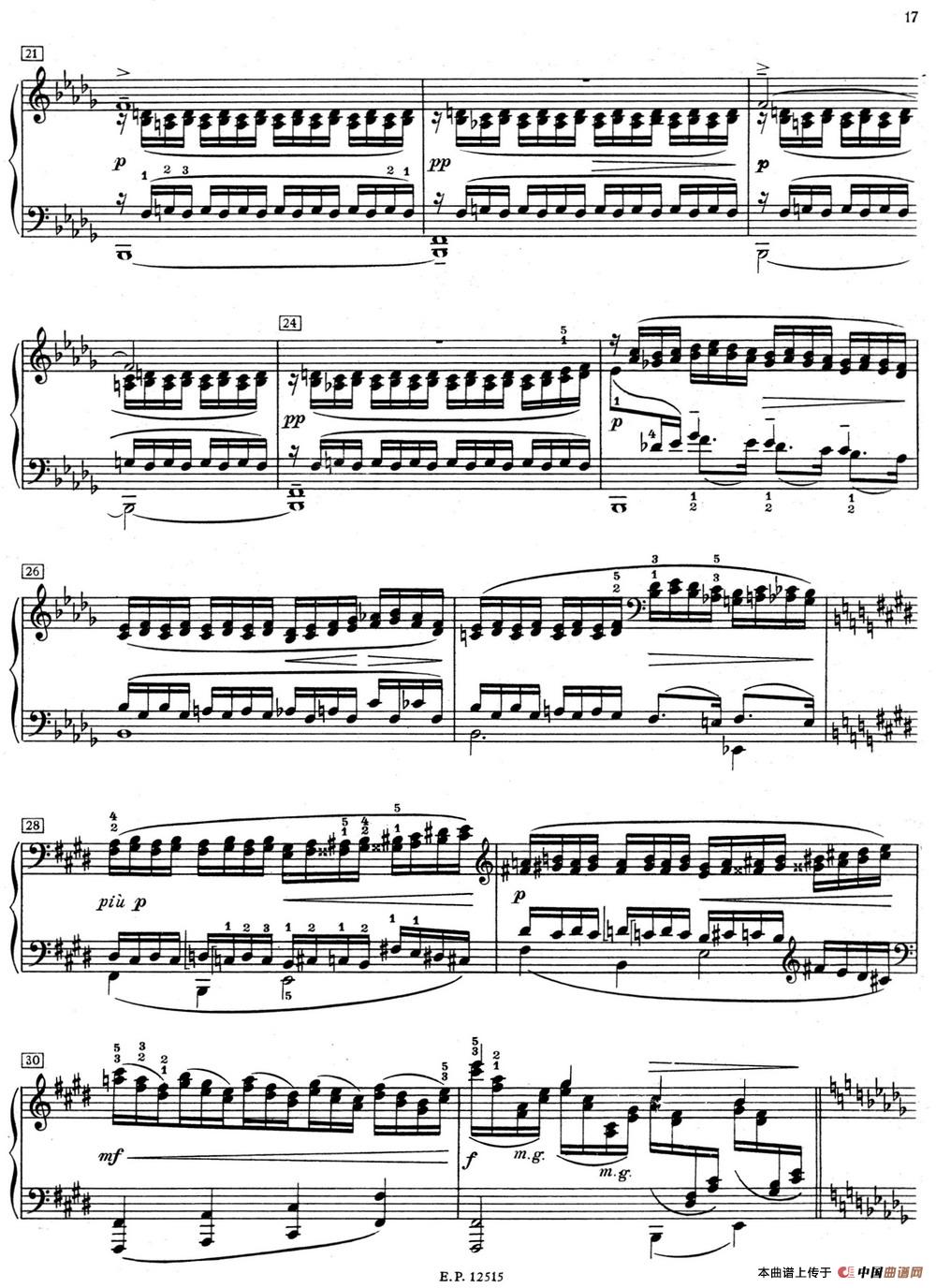 《德彪西12首钢琴练习曲》钢琴曲谱图分享