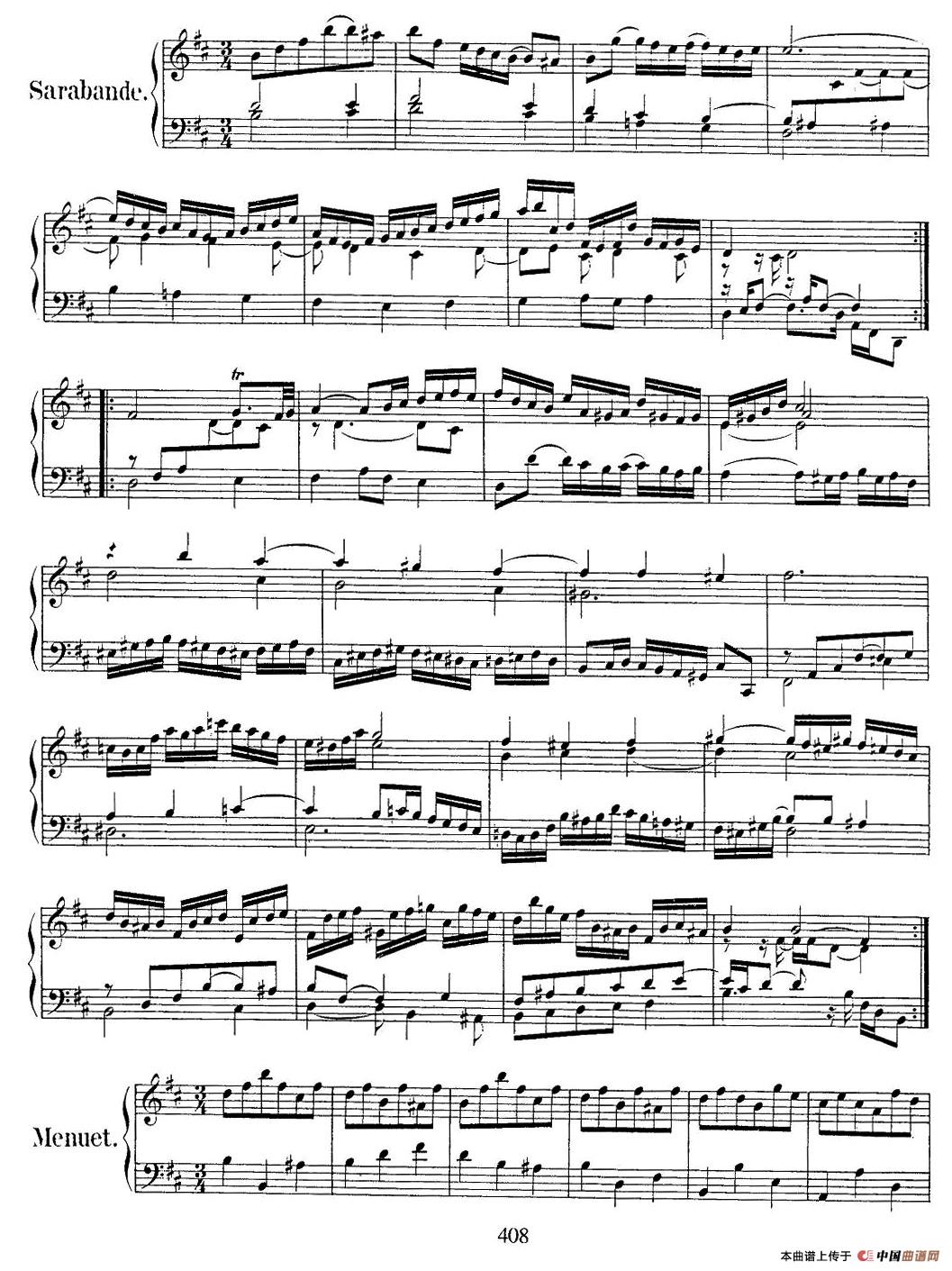 《法国组曲之三：b小调》钢琴曲谱图分享