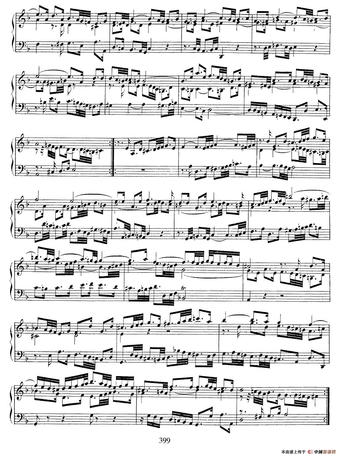 《法国组曲之一：d小调》钢琴曲谱图分享