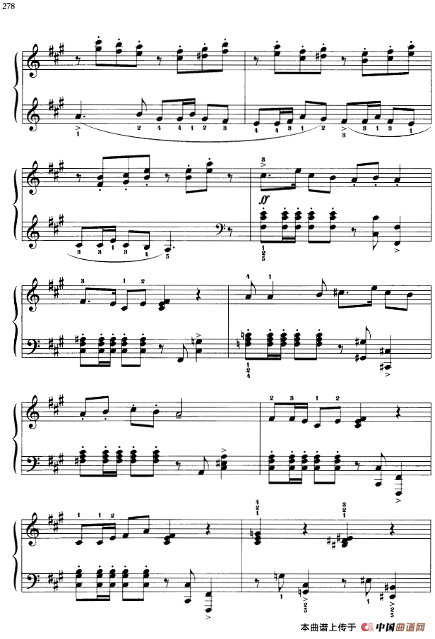 《110首中国民歌钢琴小曲集：元宵节的街头》钢琴曲谱图分享