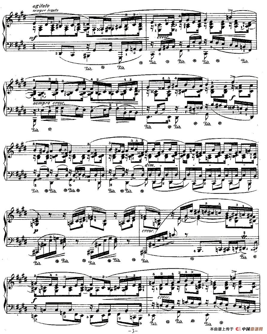 《E大调夜曲Op.62－2》钢琴曲谱图分享