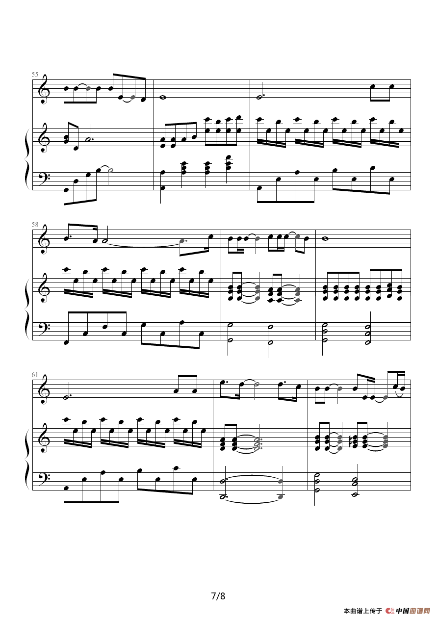 《花落》钢琴曲谱图分享