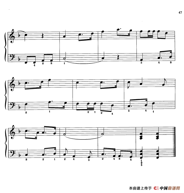 《110首中国民歌钢琴小曲集：劳动舞曲》钢琴曲谱图分享