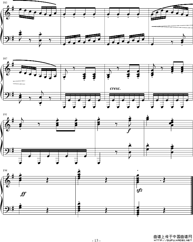 《吉普赛回旋曲考级第六级曲目）》钢琴曲谱图分享