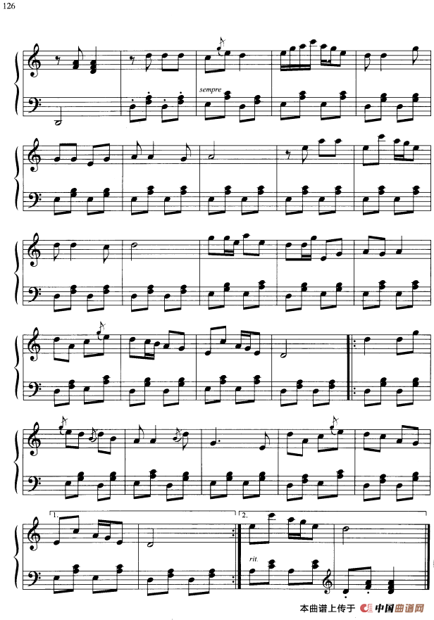 《110首中国民歌钢琴小曲集：生产忙》钢琴曲谱图分享