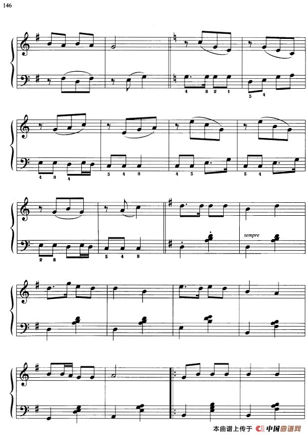 《110首中国民歌钢琴小曲集：鄂伦春小唱和忠实的心哪想念你》钢琴曲谱图分享
