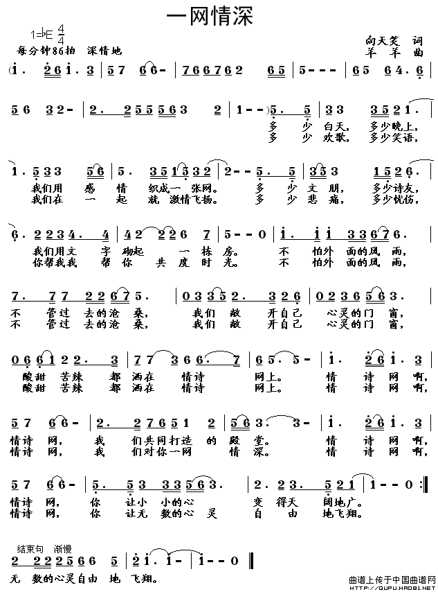 一网情深（一网情深10月16日曲谱分享）