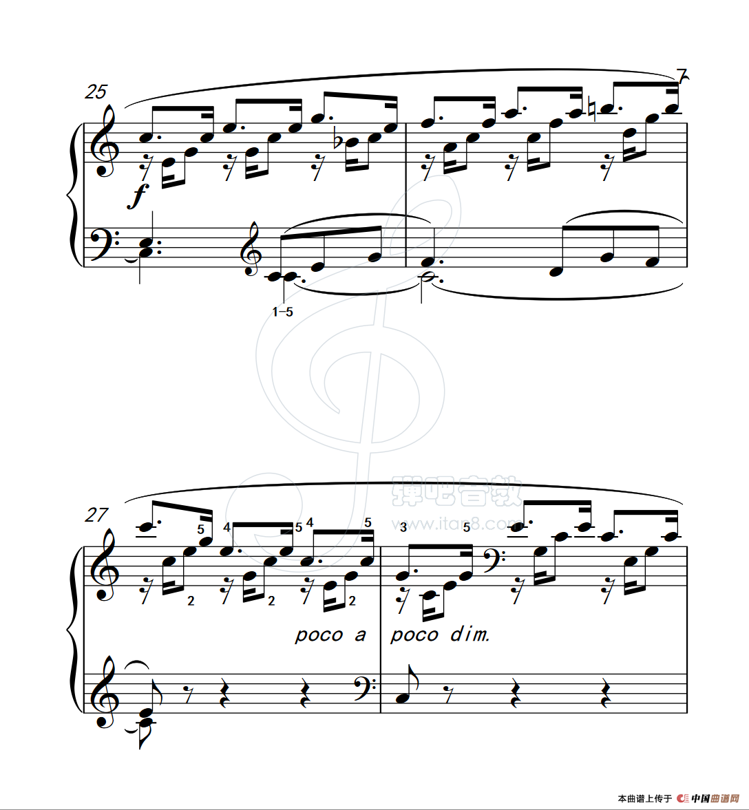 《练习曲 25》钢琴曲谱图分享