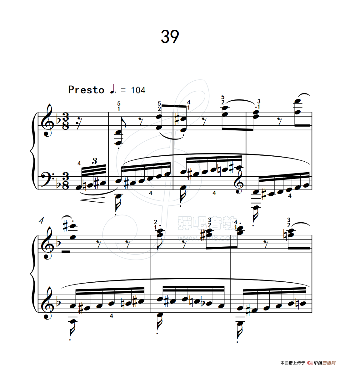 《练习曲 39》钢琴曲谱图分享