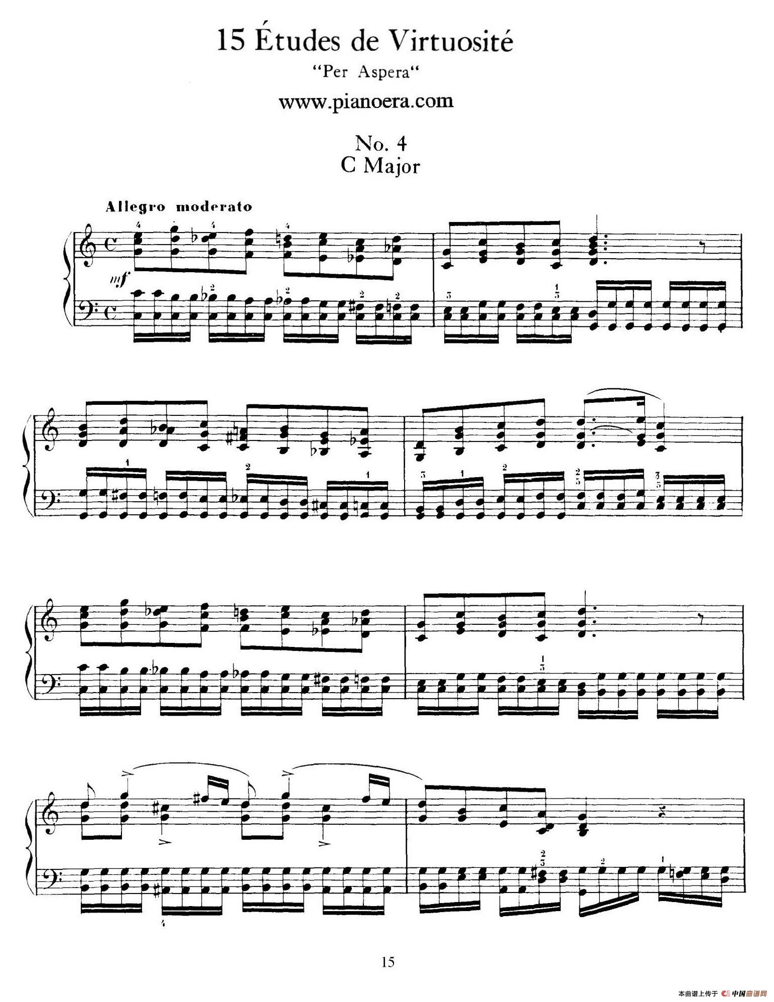 《15 Etudes de Vortuosite Op.72》钢琴曲谱图分享