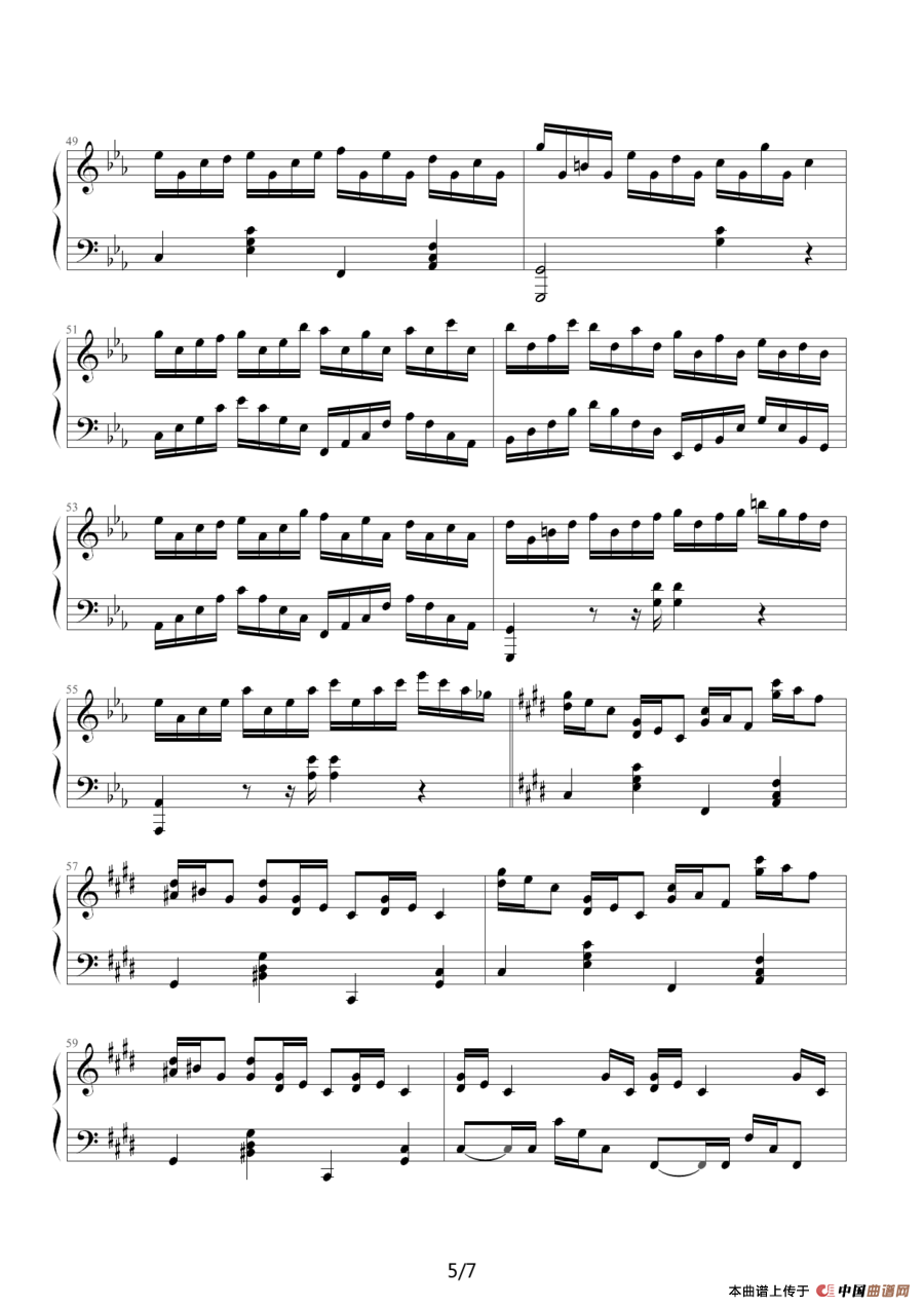 《克罗地亚狂想曲》钢琴曲谱图分享