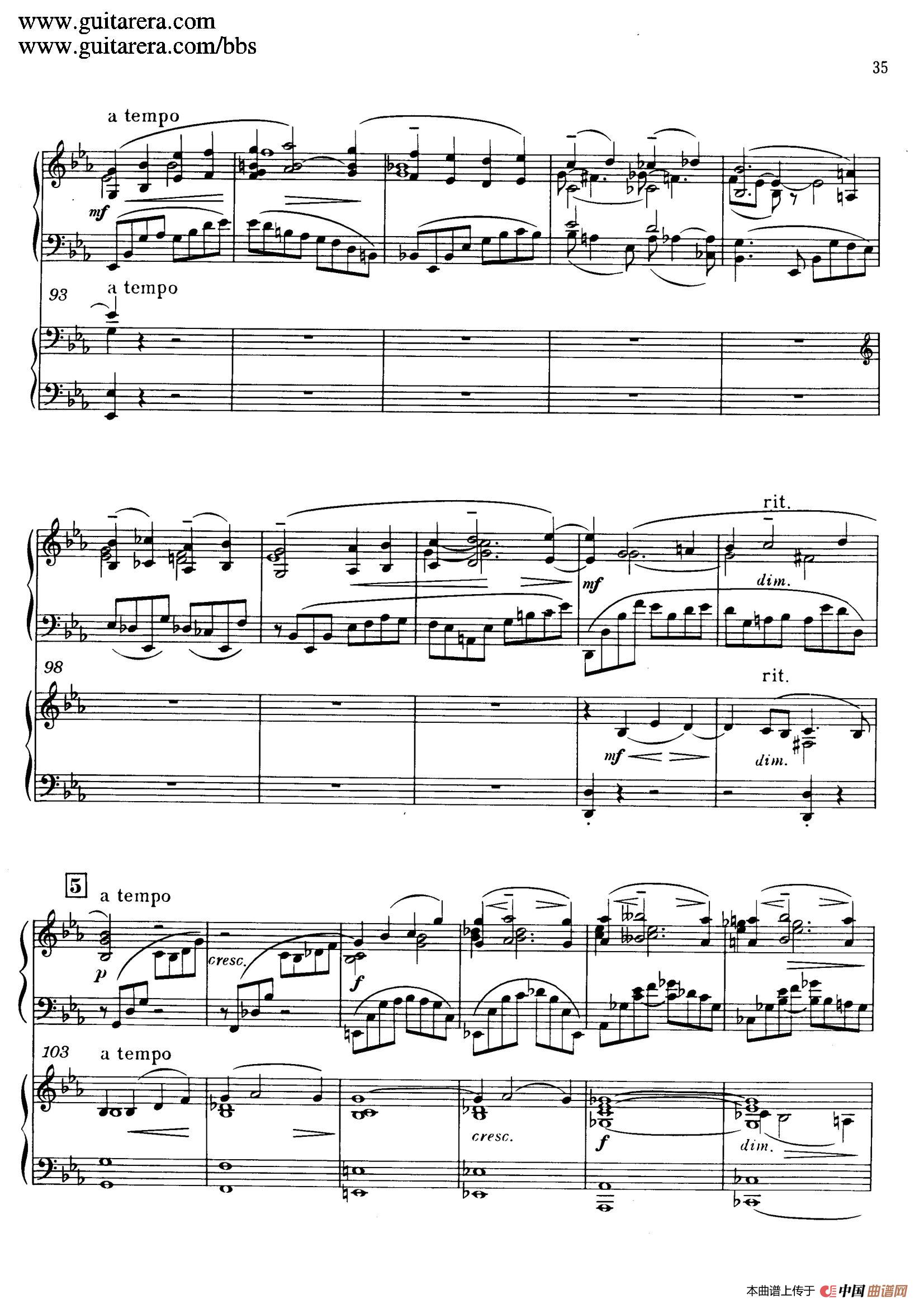 《c小调第二钢琴协奏曲 Op.18》钢琴曲谱图分享
